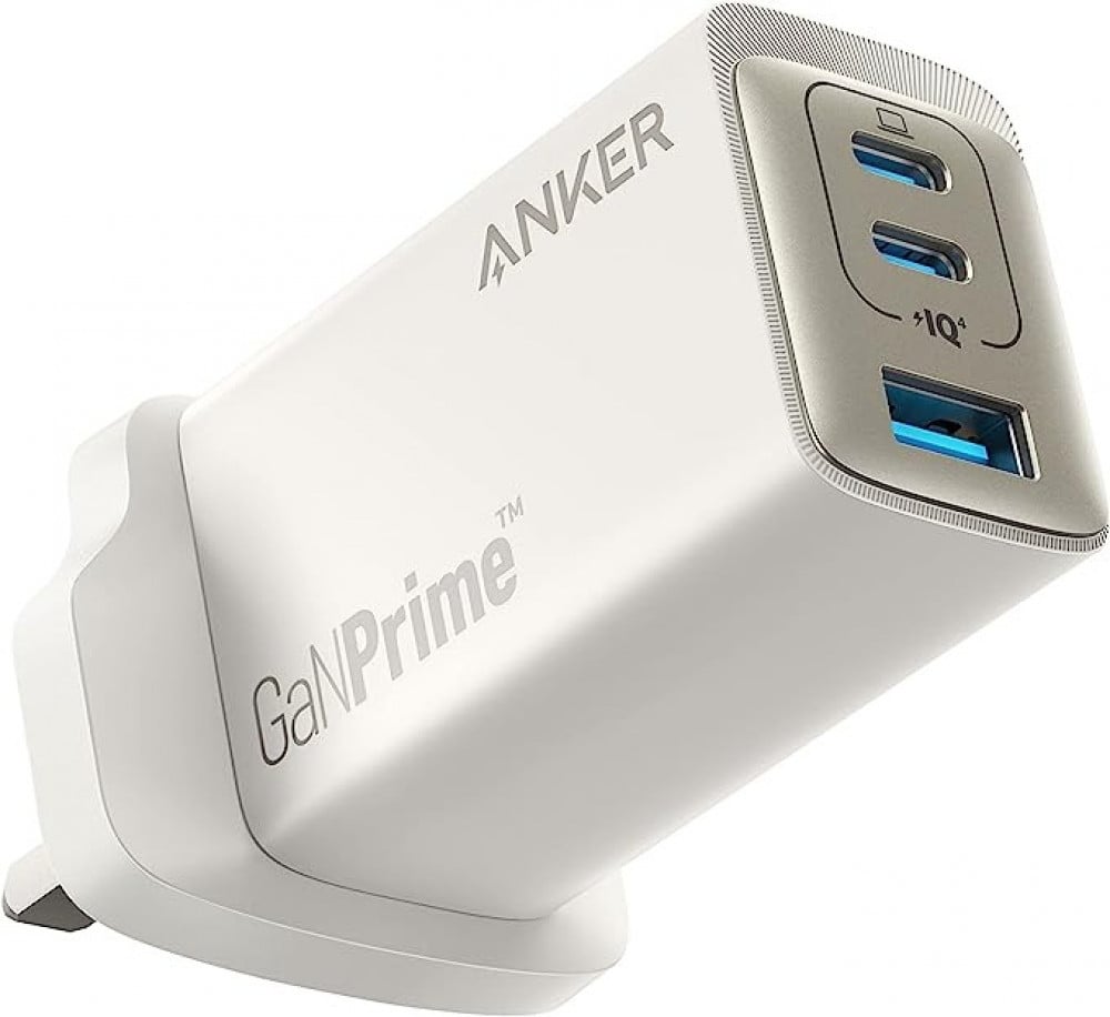 شاحن جداري انكر 735 جان برايم منفذين usb-c ابيض 65 واط ابيض