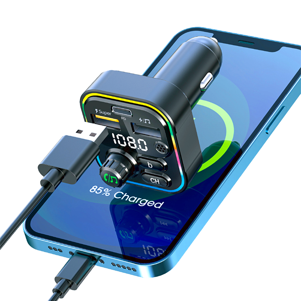 شاحن سياره ومشغل MP3 - بلوتوث - من تن بلس T3457 اسود
