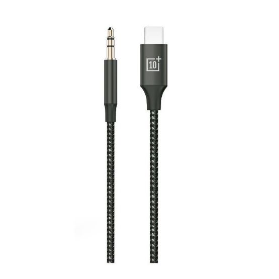 تن بلس كيبل شحن T3447  تايب سي الي  3.5MM AUX - أسود 