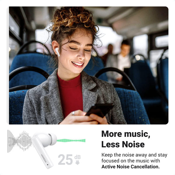 يوجرين سماعة إيربودز لاسلكية بلوتوث UGREEN HiTune T3 - أبيض 