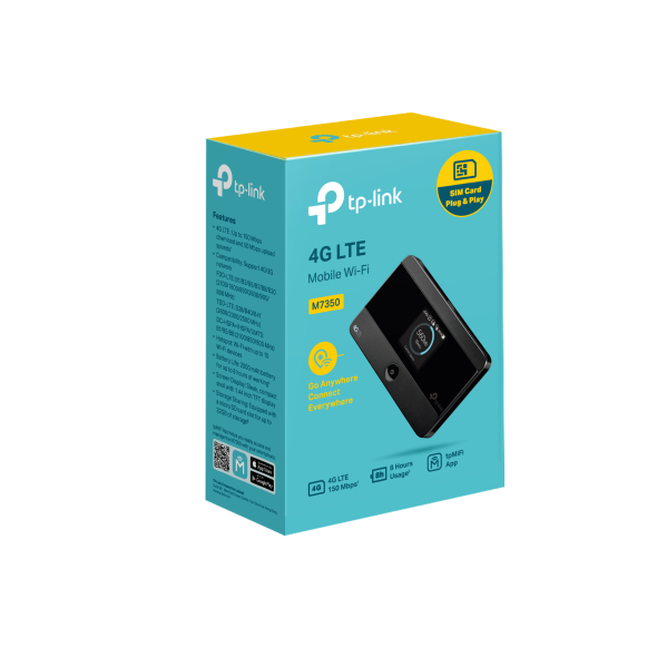راوتر TP-Link M7350 4G واي فاي محمول - أسود