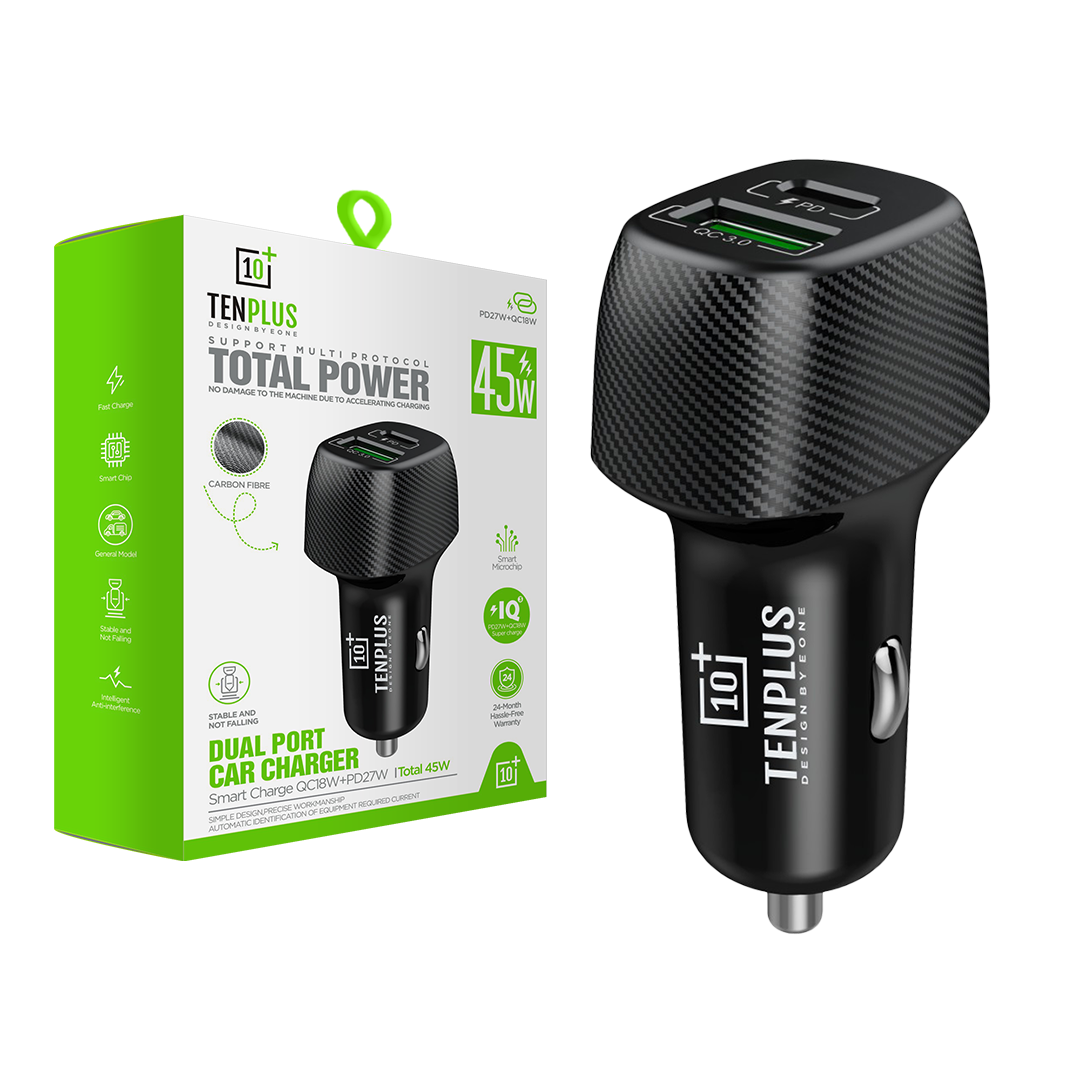 شاحن سيارة سريع 45W PD QC