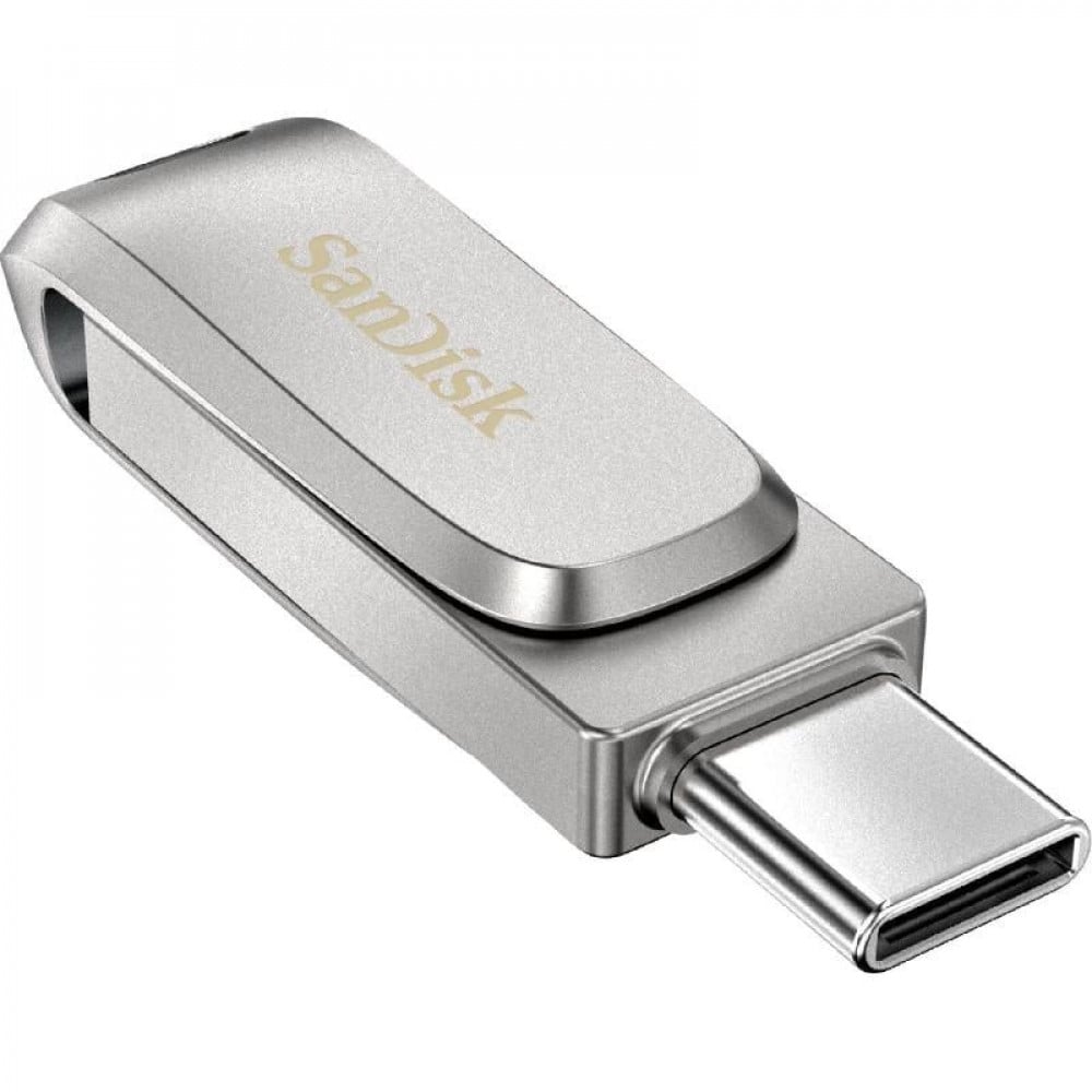 سانديسك - فلاش ميموري مدخل تايب سي الي usb مساحات متعددة (32-64-128-256-512جيجا- 1 تيرا) فضي
