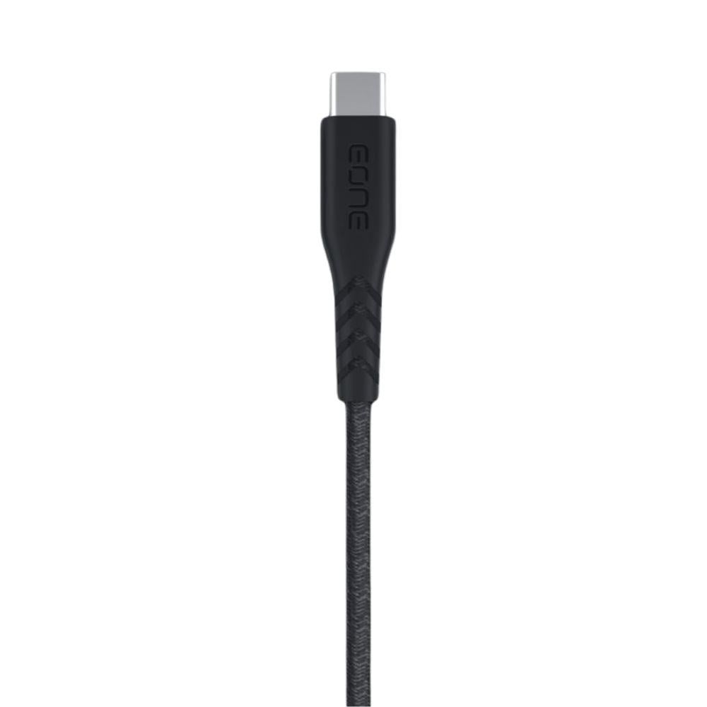 فيش جداري 20 واط منفذين USB+PD مع كابل تايب سي C من EONE - أسود