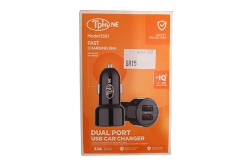 TPHONE شاحن سيارة بمنفذ USB مزدوج - اسود 