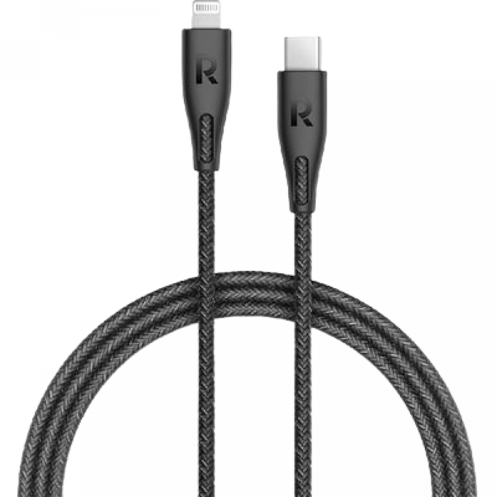 راف باور كيبل USB-C إلى لايتنينق 1.2 متر - اسود