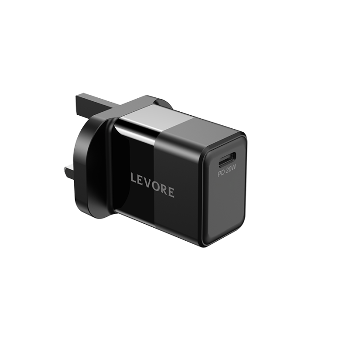 شاحن جداري ليفوري 20 واط منفذ USB-C - أسود