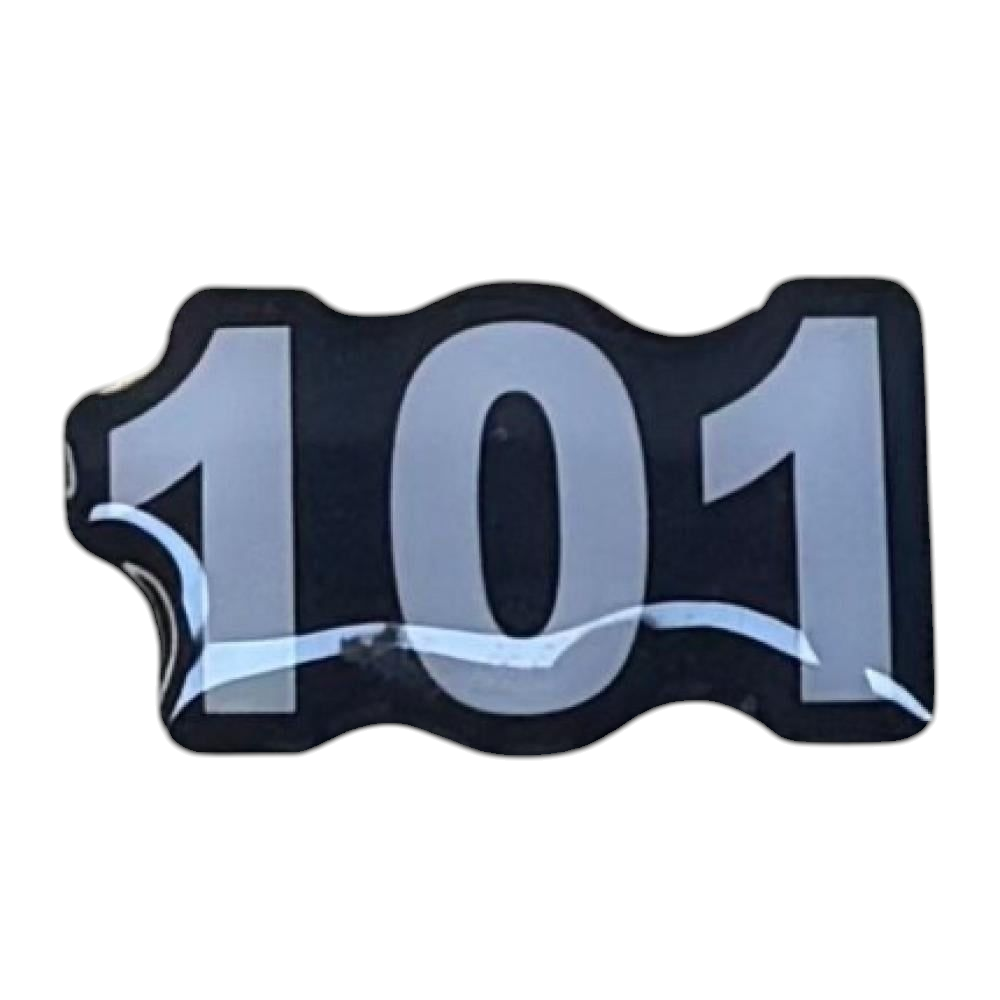 ملصق حديد 101 - ابيض