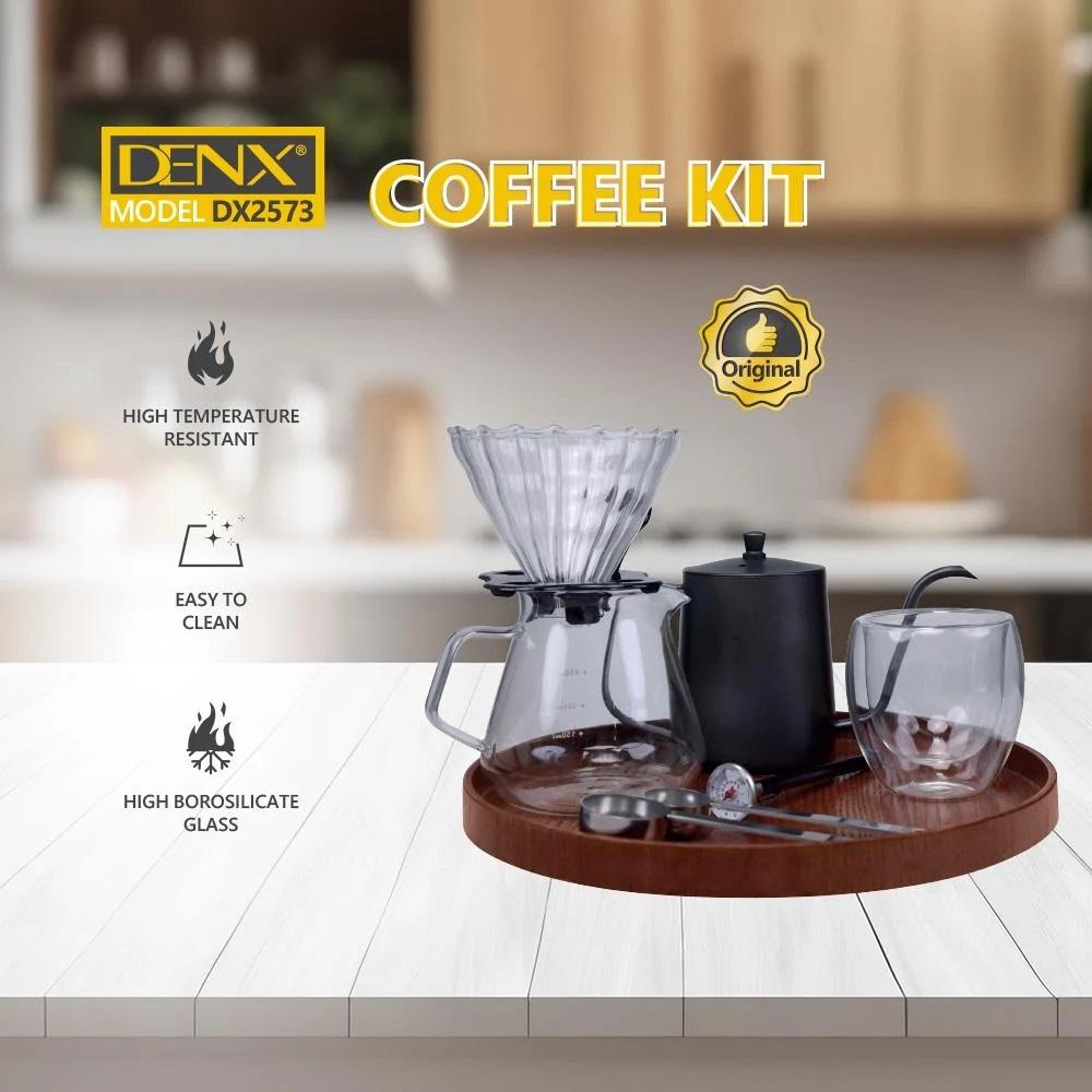 DENX شنطة صنع القهوة 12 قطعة مجموعة متكاملة لتحضير القهوة باحترافية وإتقان
