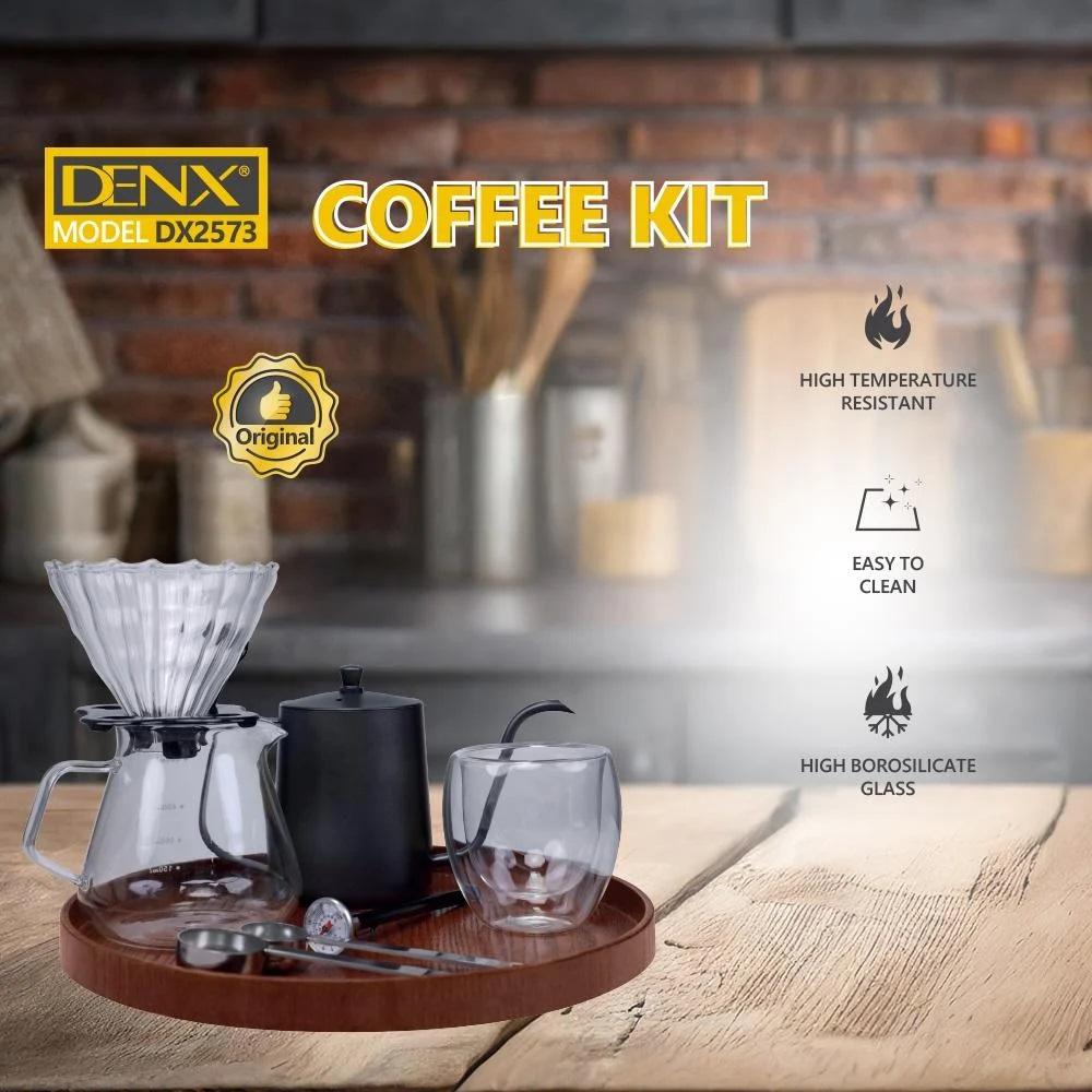 DENX شنطة صنع القهوة 12 قطعة مجموعة متكاملة لتحضير القهوة باحترافية وإتقان