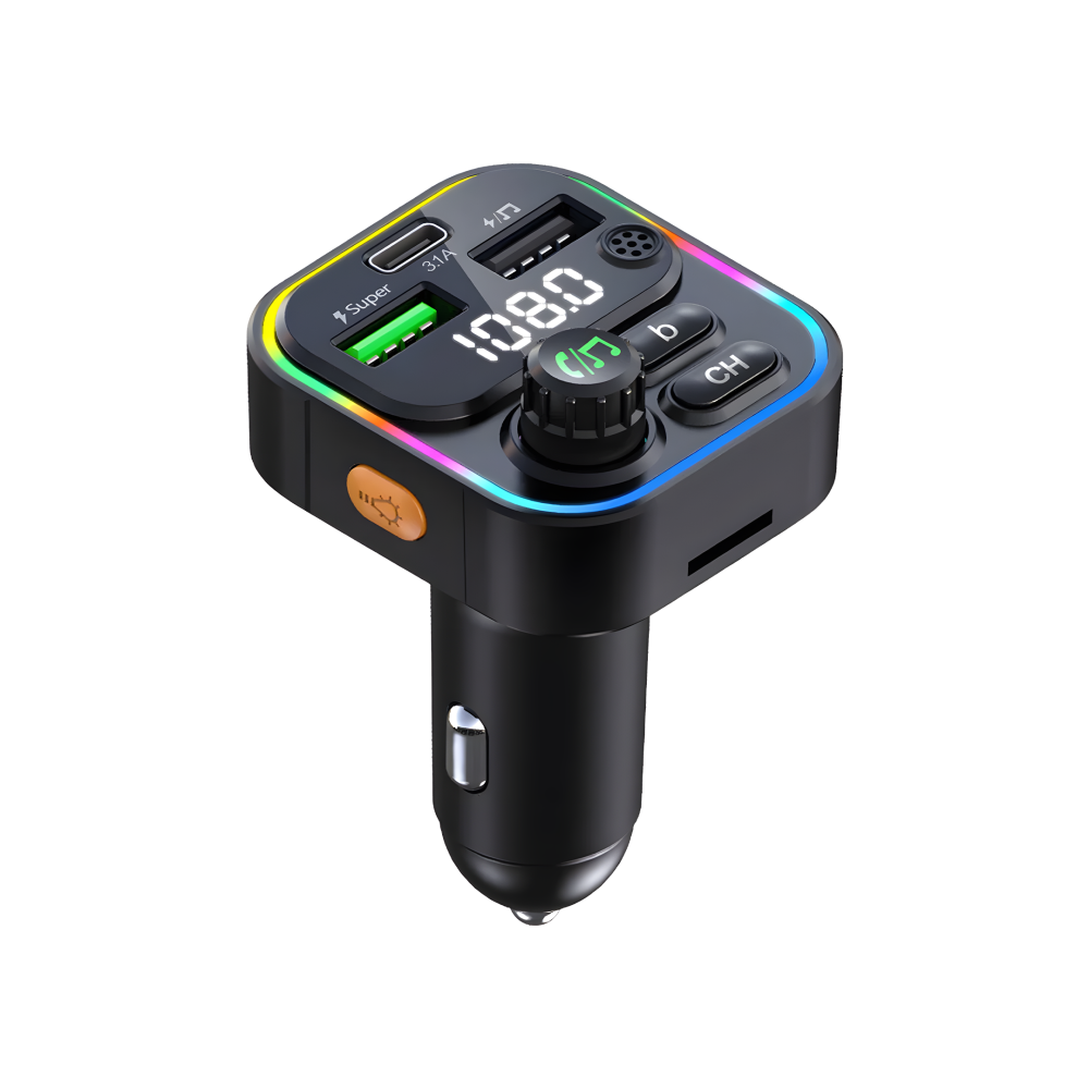 شاحن سياره ومشغل MP3 - بلوتوث - من تن بلس T3457 اسود