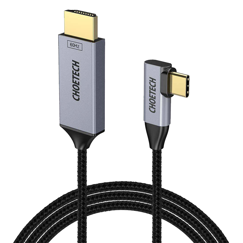 سلك تشويتيك قماشي مظفر من USB-C الى HDMI بطول 1.8م ودقة وضوح 4k - اسود