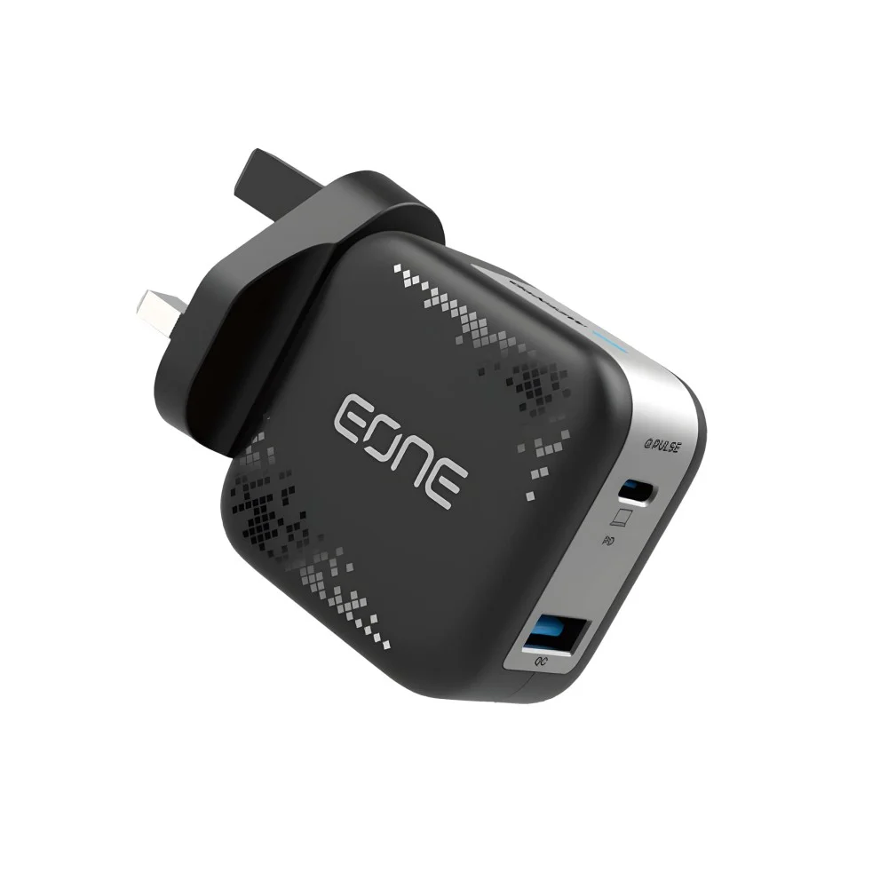 Eone فيش جداري 35W منفذ PD و منفذ USB - أسود 