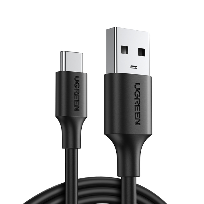 سلك شاحن يوجرين USB إلى USB-C بطول 2 م - أسود