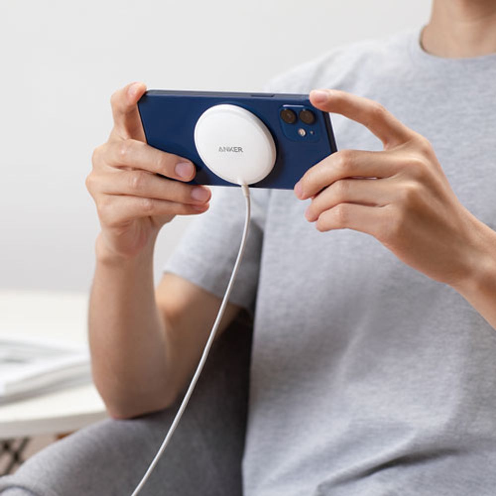 انكر شاحن لاسلكي مغناطيسي  7.5 واط USB-C - أبيض 