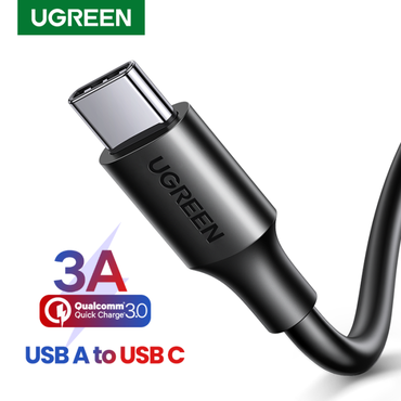سلك شاحن يوجرين USB إلى USB-C بطول 2 م - أسود