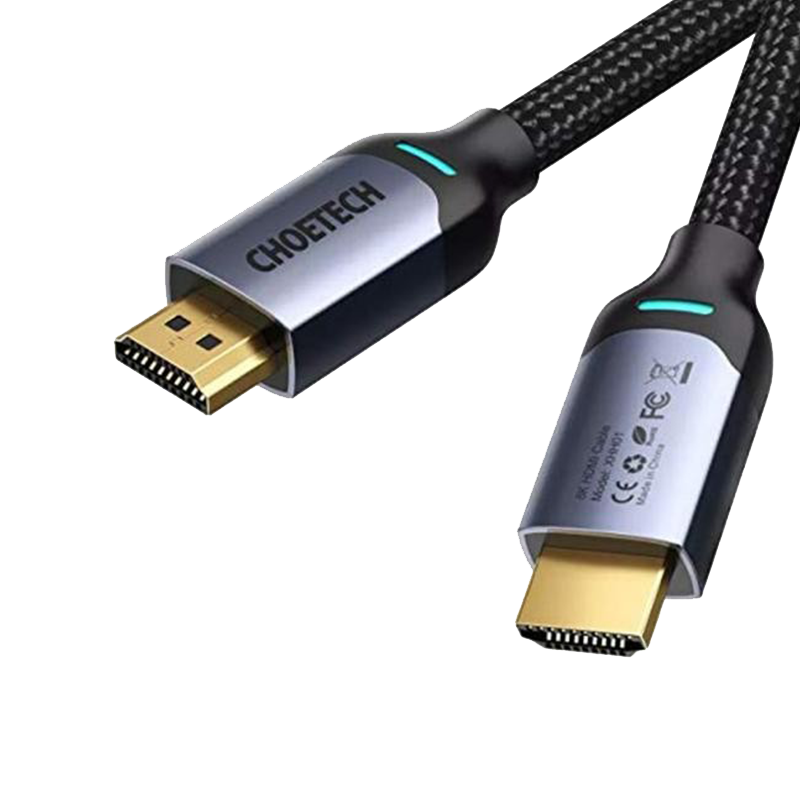 سلك تشويتيك قماشي مظفر من HDMI الى HDMI بقوة 8K وبطول 2م - اسود
