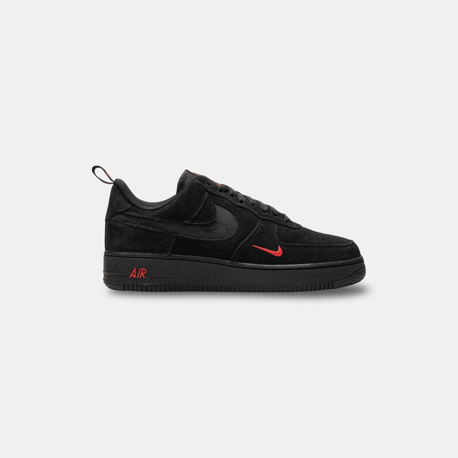  Nike Air Force 1 Low - Multi Swoosh Black/Crimson 