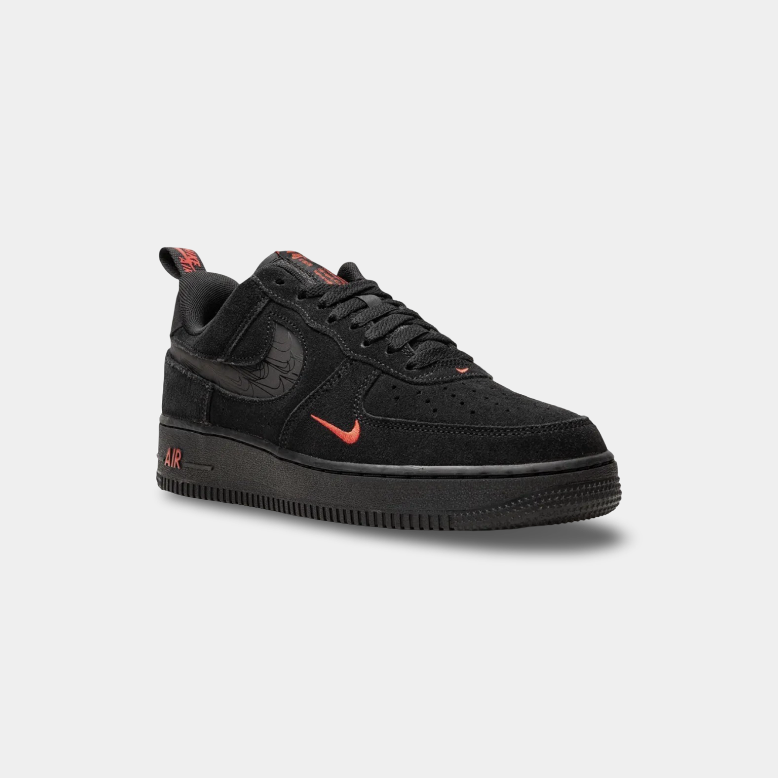  Nike Air Force 1 Low - Multi Swoosh Black/Crimson 