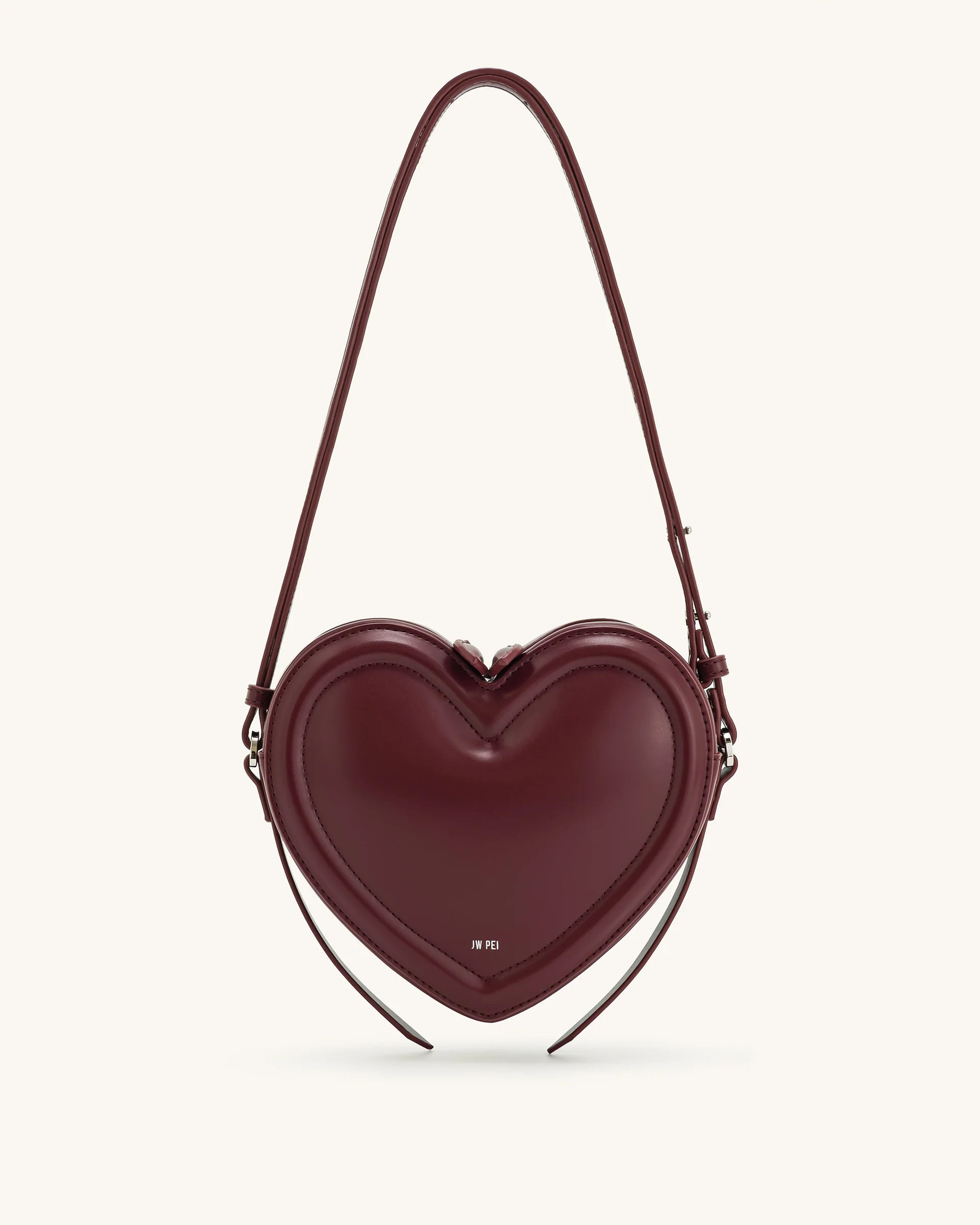 Arlene Heart Shaped Bag - Burgandy