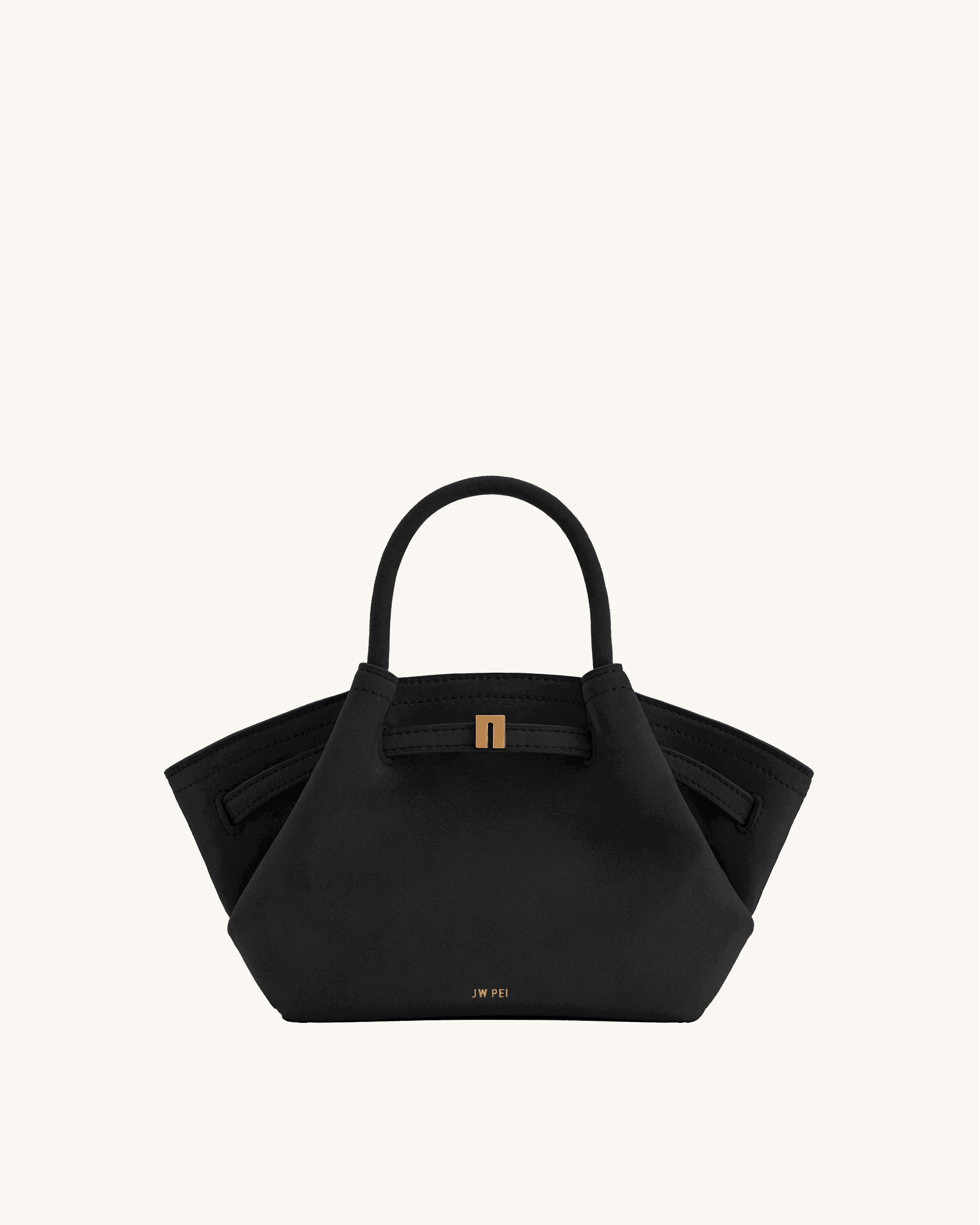 Hana Mini Faux Suede Tote Bag - Black