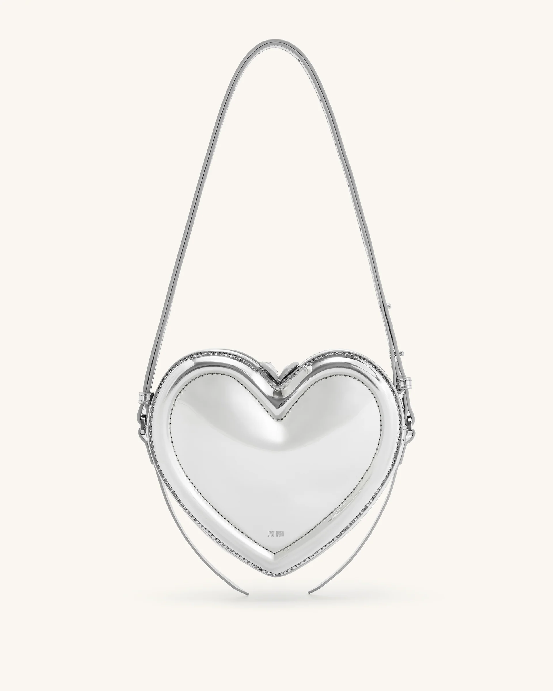 Arlene Heart Shaped Bag - Silver
