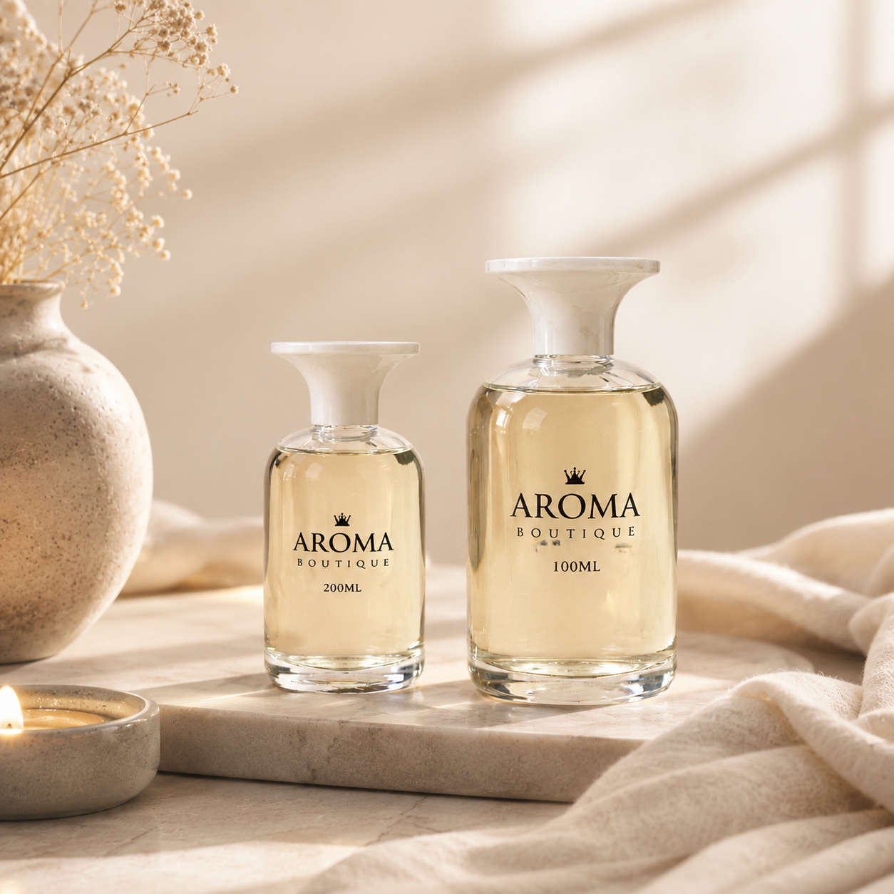  معطر جو شفاف بغطاء أبيض – حجمين فاخر 