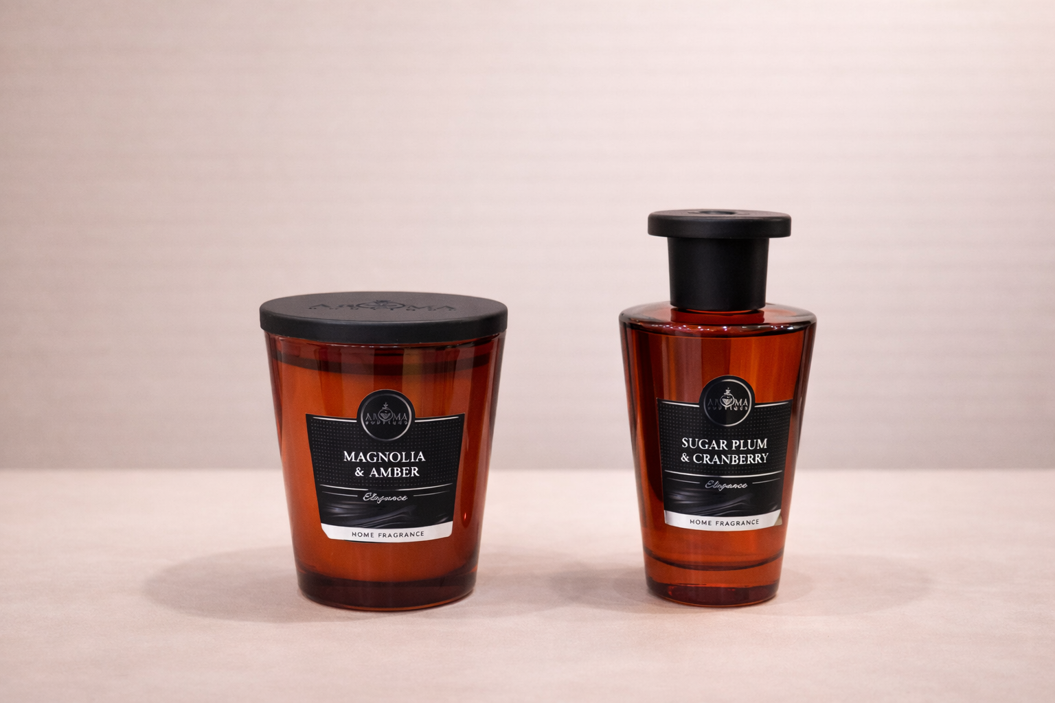  معطر جو اعواد وشمعه بغطاء خشب برائحه ماغنوليا والعنبر  والبرقوق السكرى  