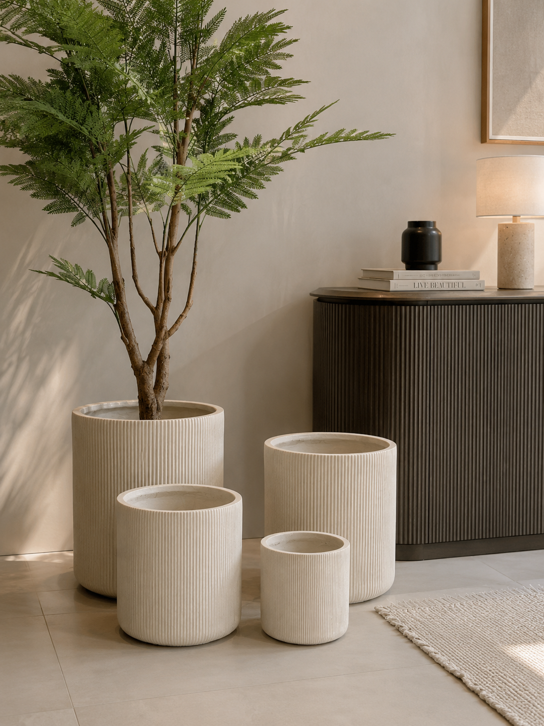  مركن نبات مخطط بتصميم عصري – أربع مقاسات 
