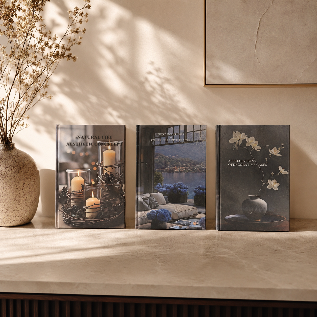  كتاب ديكور مودرن ثلاثي بتصاميم راقية 17×25 سم عشوائي 