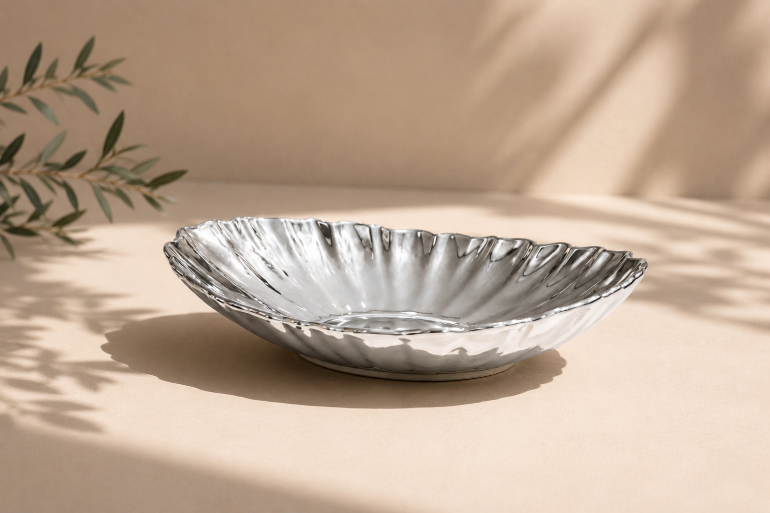  تقديمه سراميك متعرج مع الأطراف فضى مقاس 35*21 سم 