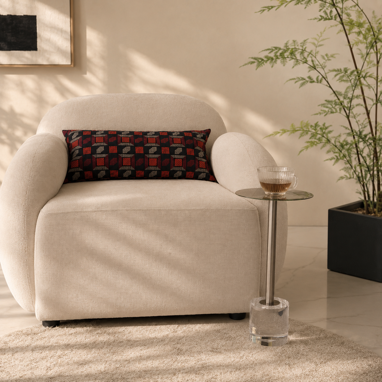  طاولة خدمه حديد فضى مع اكريلك 50*25 سم 
