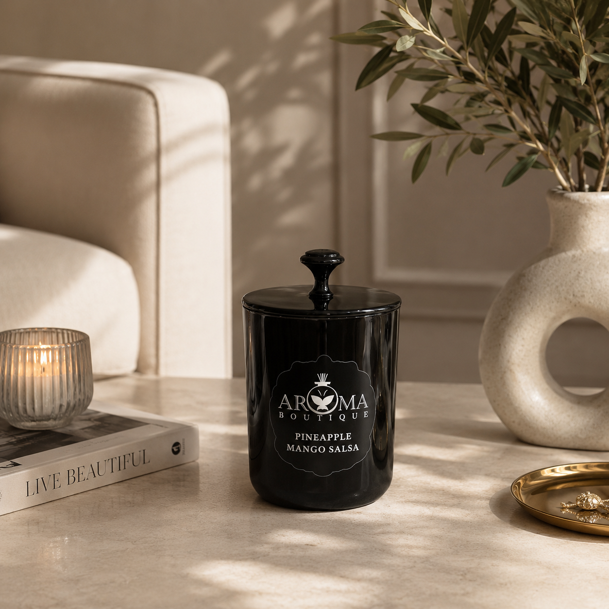  شمعة معطرة برائحة الأناناس والمانجو سالسا 