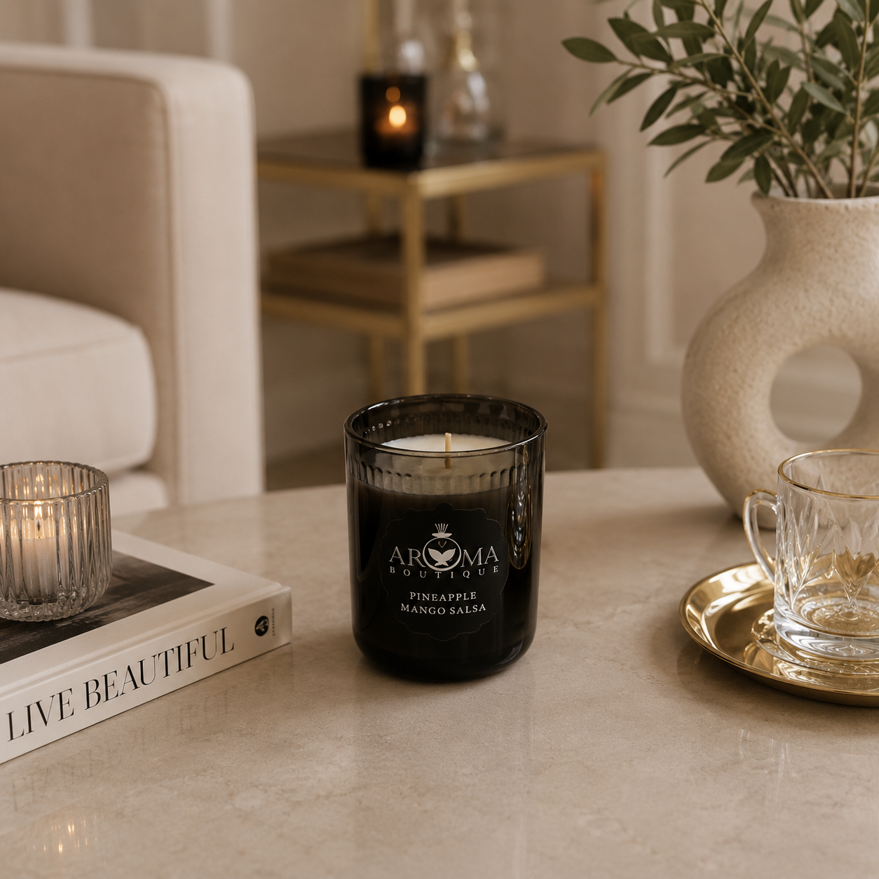  شمعة معطرة برائحة الأناناس والمانجو سالسا 