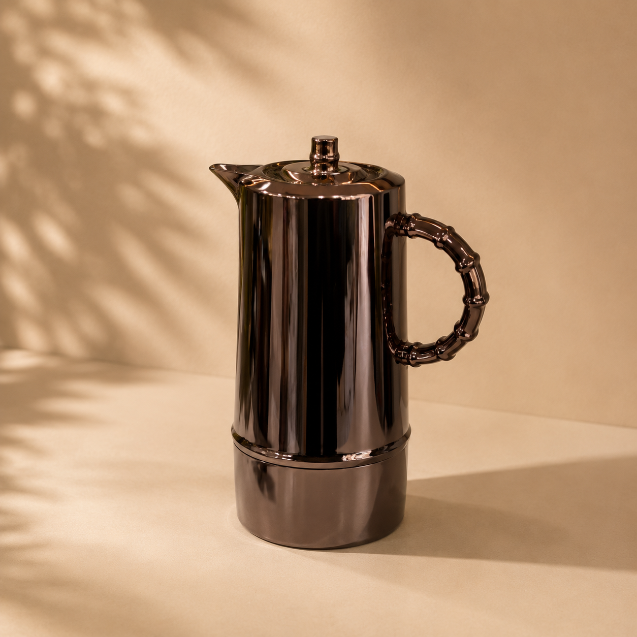  طقم ترامس قهوه وشاي ماتليو بمقبض تصميم بامبو برونز 0.7L+1.0L 