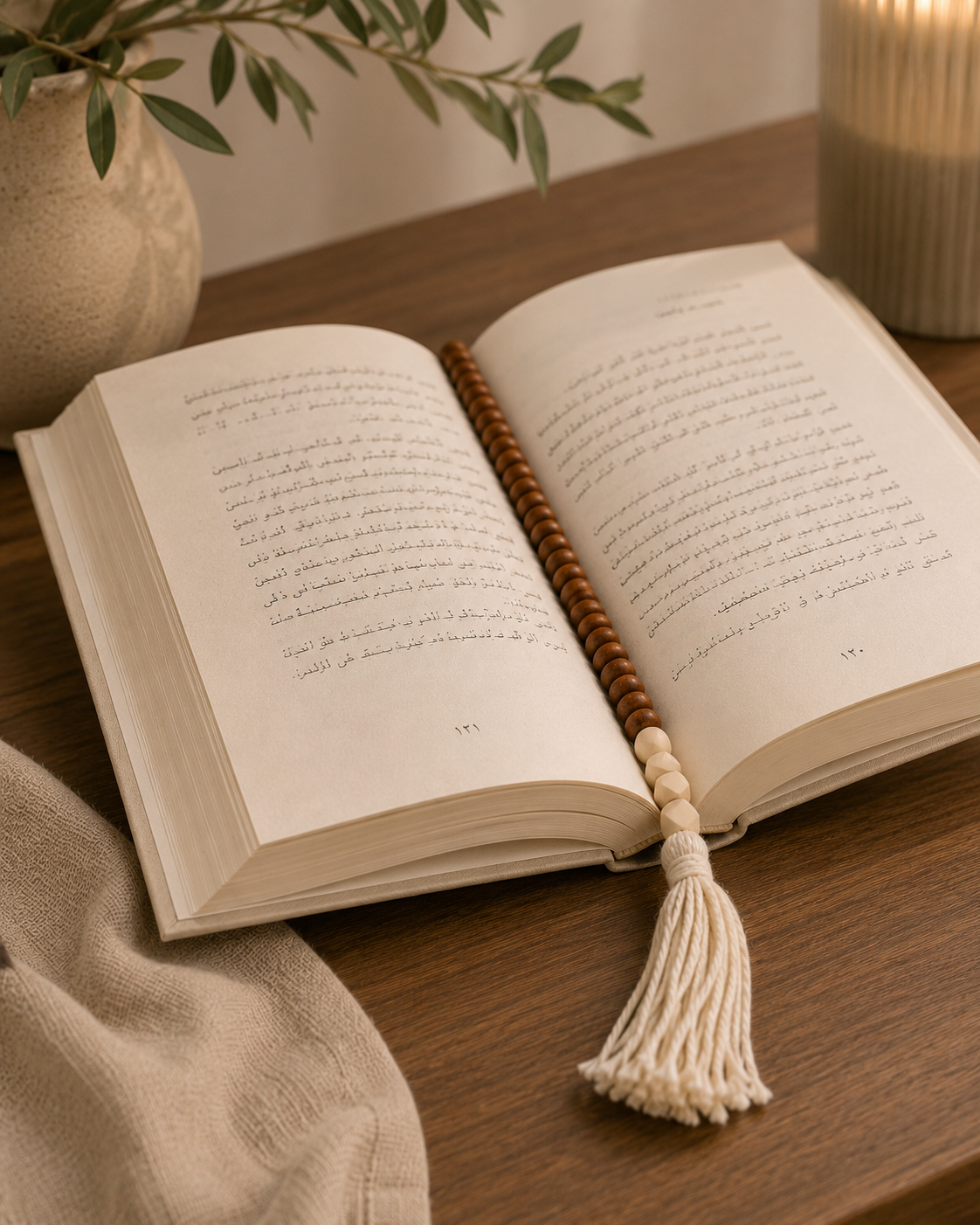  سبحة ديكور خشب طبيعي 48 سم متعددة الاستخدامات للمنزل والسيارة 