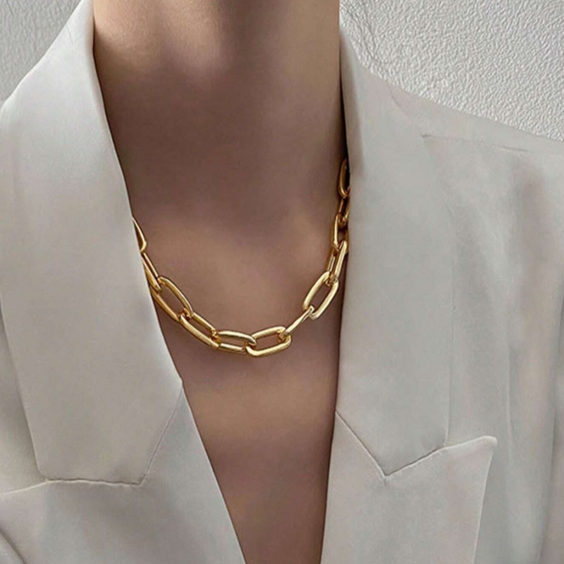 سلسلة ذهبية بتصميم Paperclip مشبك الورق العصري من متجر بيست