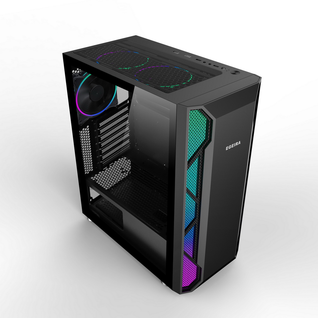 egeira mid tower case with fans
