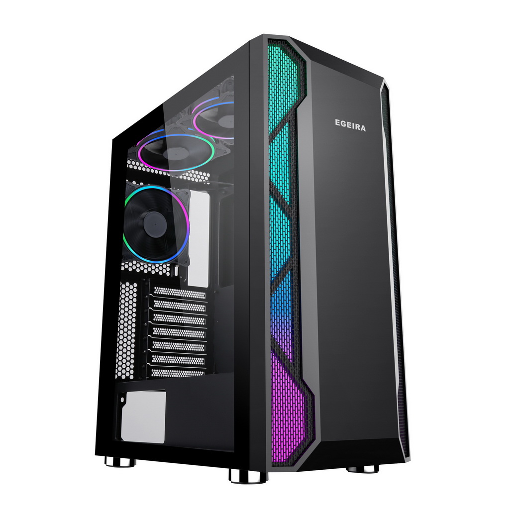 egeira mid tower case with fans