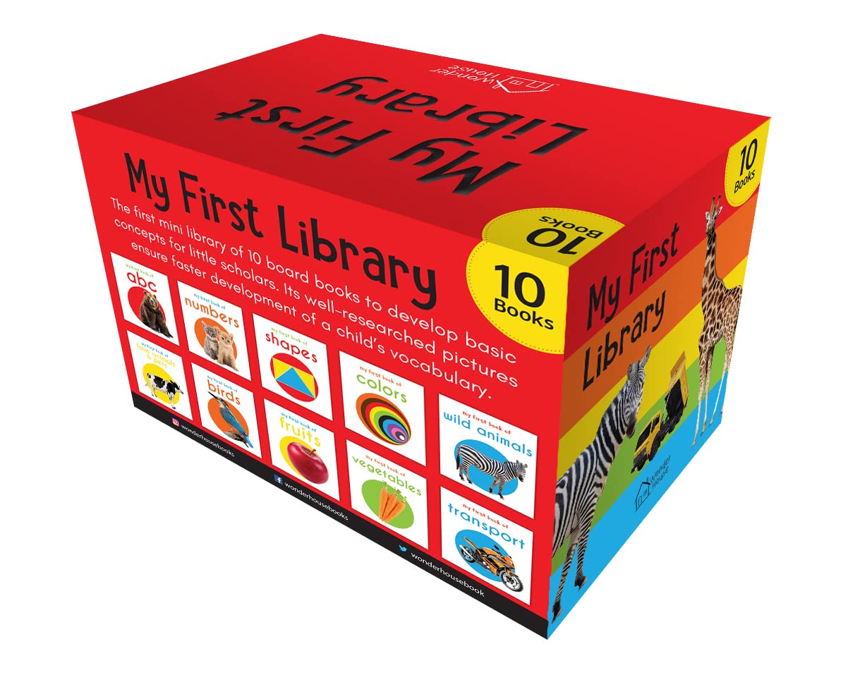 My First Library : Boxset Of 10 Board Books For Kids 