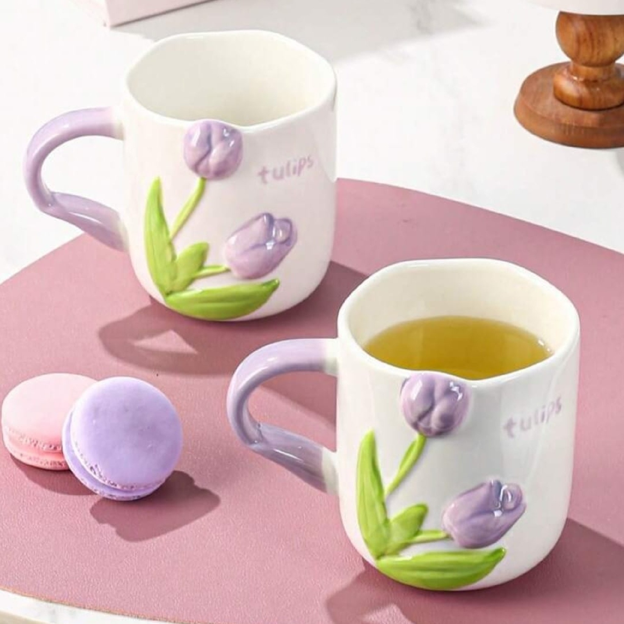  Ceramic cup decorated with flowers, one piece, Shein 