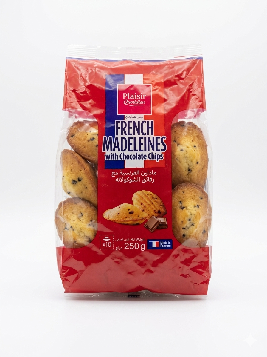  Plaisir quotidien french madeleines with chocolate chips 250g 