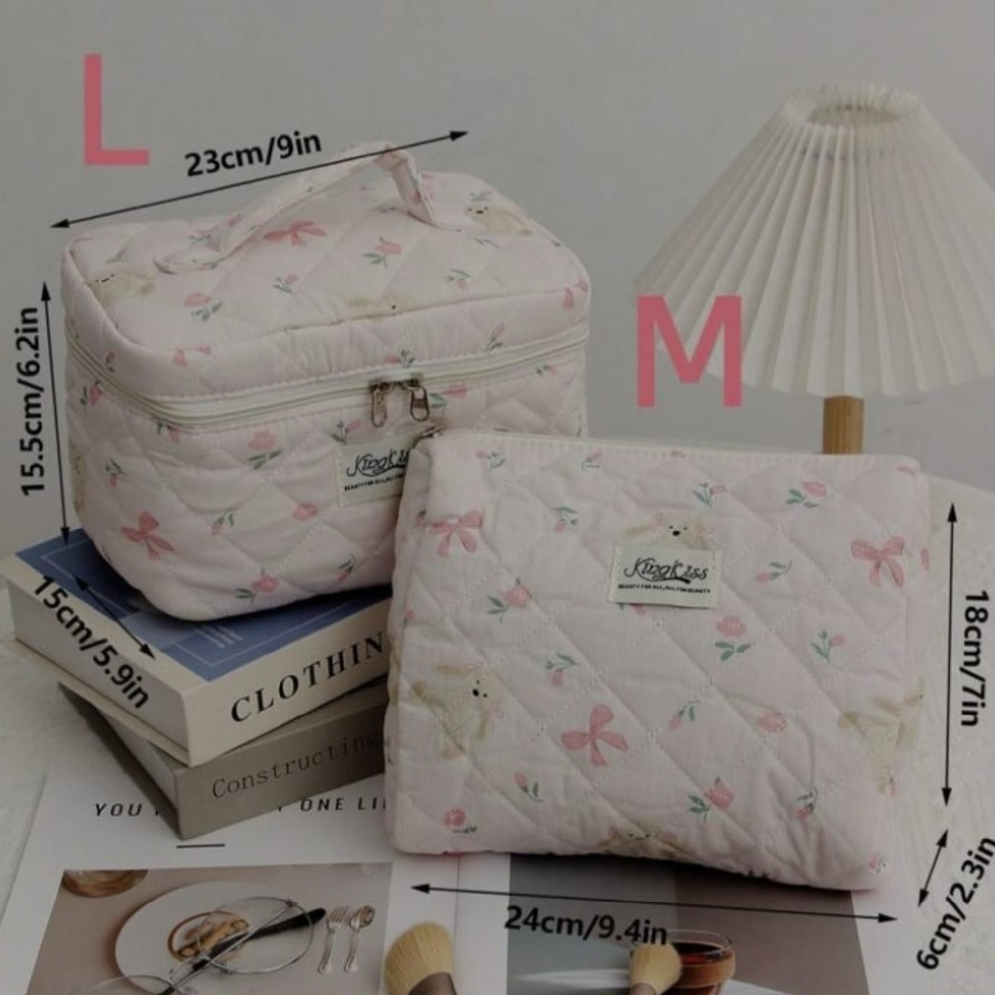  Pretty pink makeup bag 3 pc SHEIN 