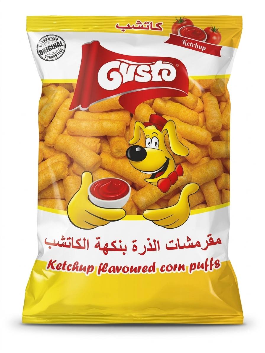  مينو مقرمشات الذرة بنكهة الكاتشب جوستو 80جم 