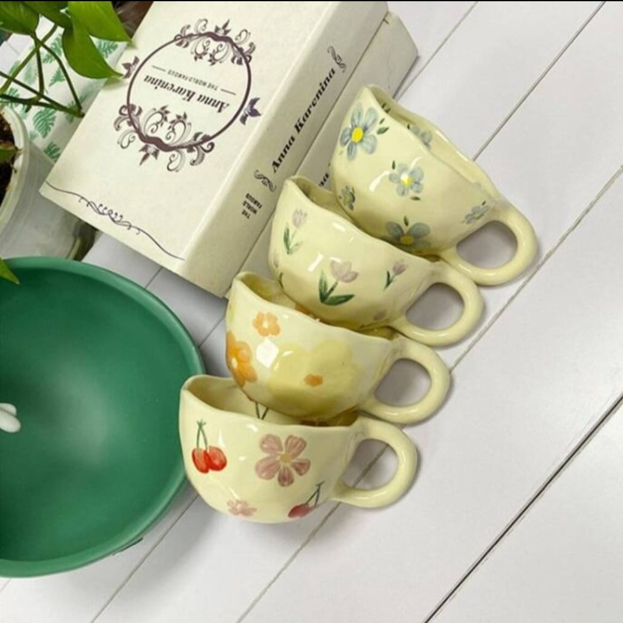  Ceramic cup rose & cherry SHEIN 250 ml 