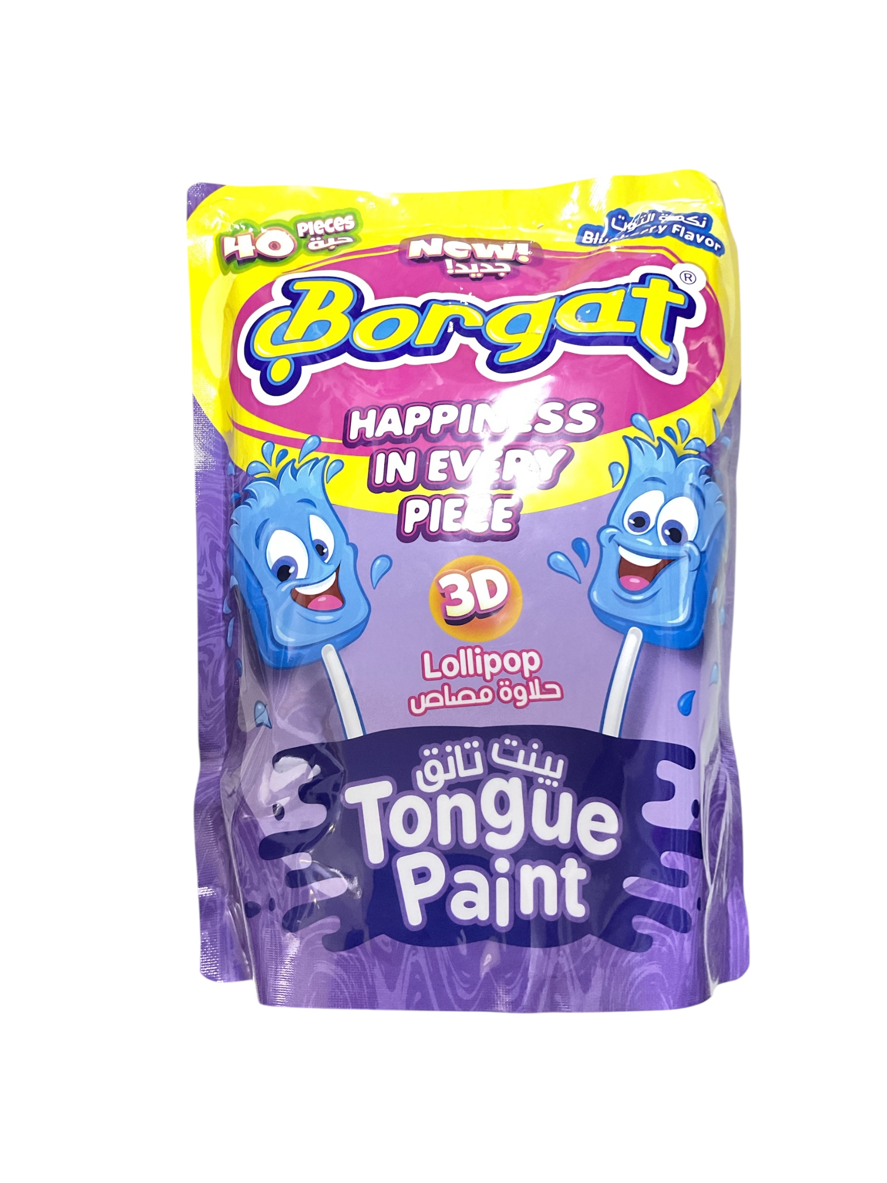  Lollipop borgat tangue paint blueberry flavor 40 pc 