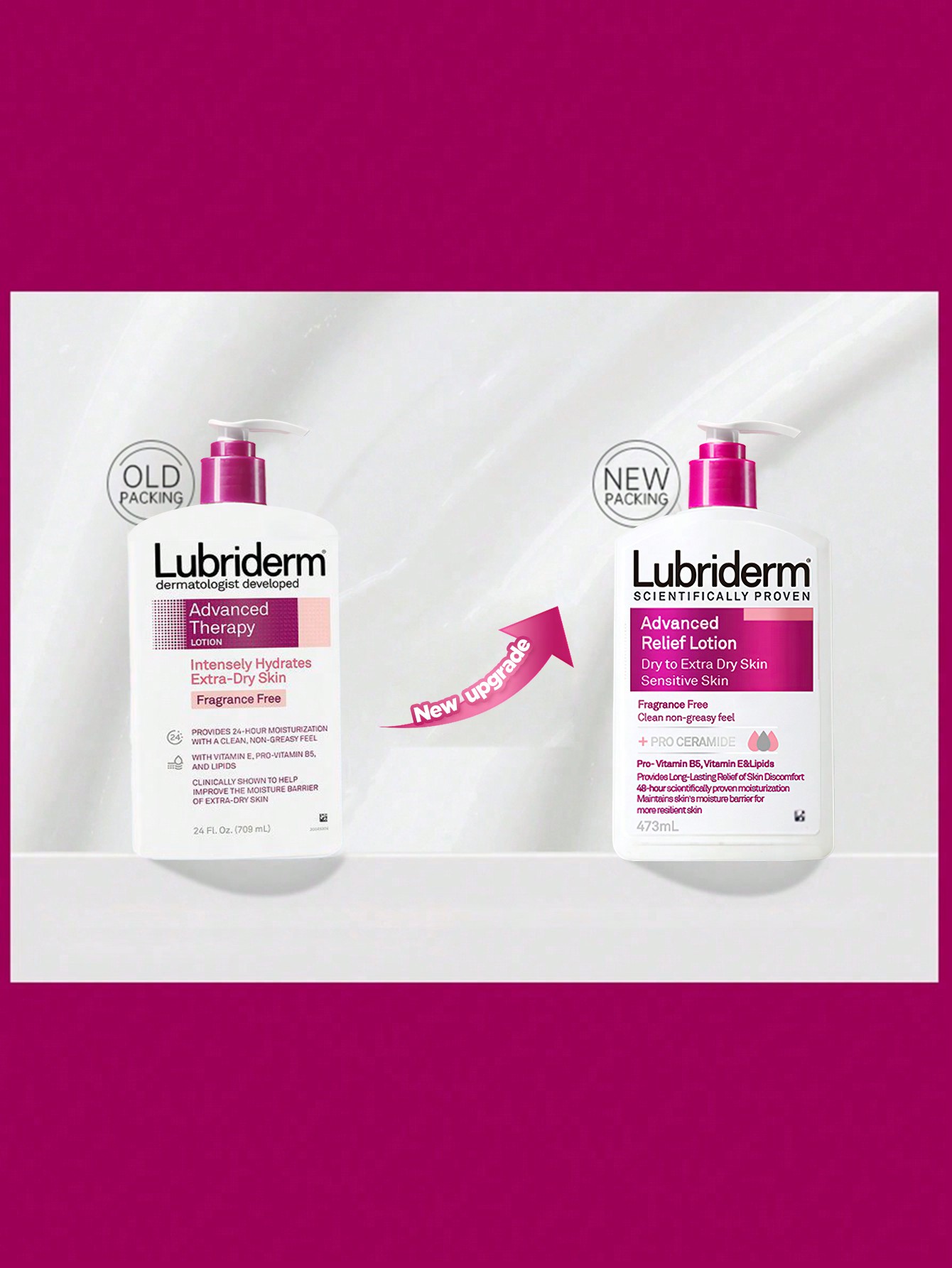 Lubriderm لوشن الجسم المرطب من جونسون، مرطب ومغذي للحصول على بشرة ناعمة وناعمة في فصل الخريف والشتاء