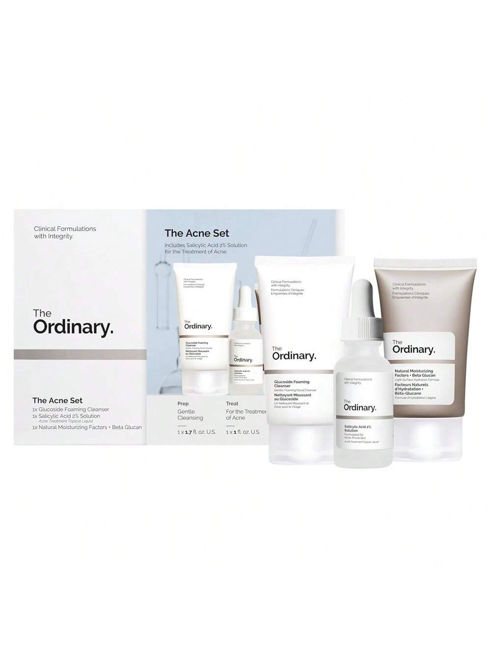 The Ordinary مجموعة الإكزيما العادية، نظام بخطوات 3 لأفضل العناية بالبشرة مع حمض السالسيليك بنسبة 2% للبشرة الأنظف