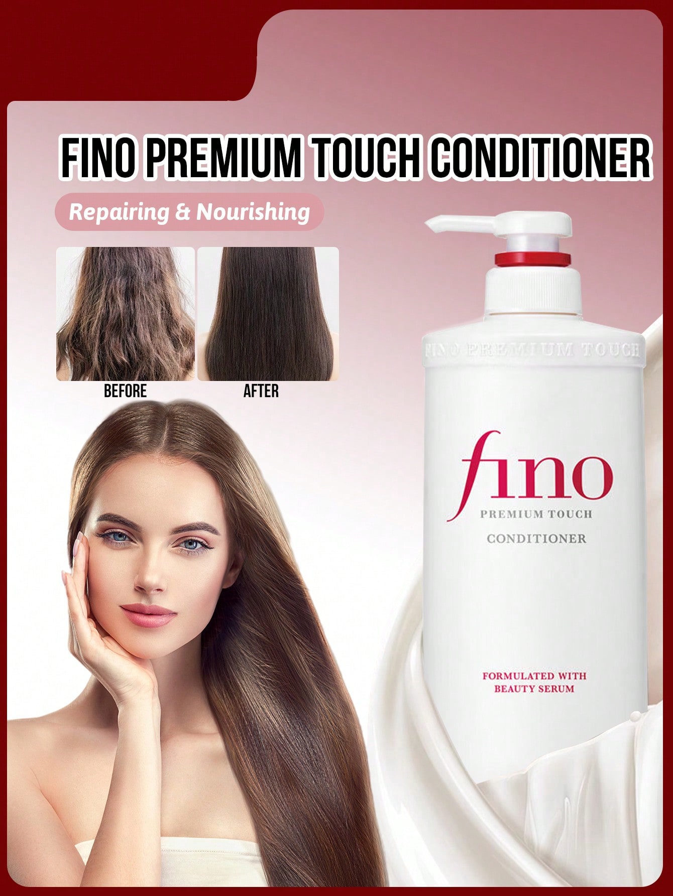 Fino منعّم بلمسة راقية، إصلاح للأضرار، تغذية مكثّفة، عطر طويل الأمد، العناية بمستوى السبا