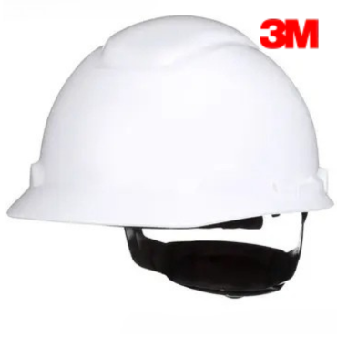 خوذة سلامة 3M SecureFit H-701SFR بيضاء عرض أمامي يوضح التصميم المغلق بدون تهوية